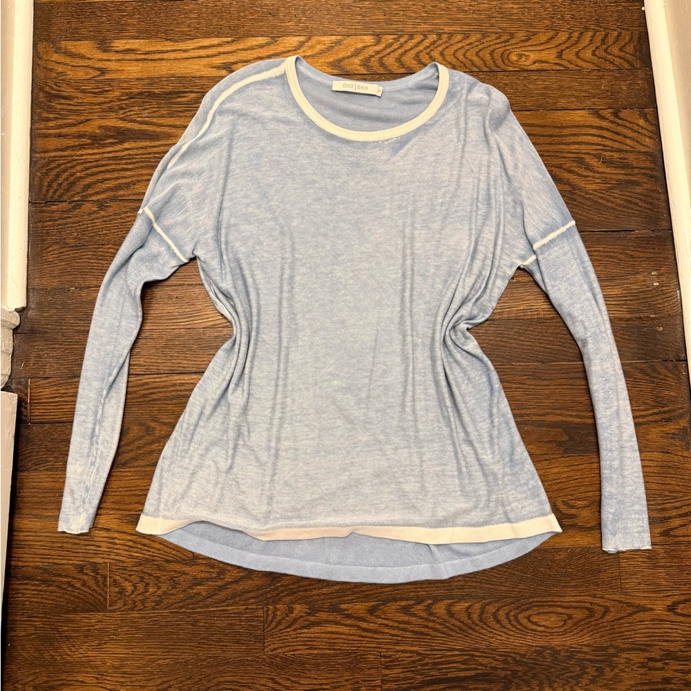 Light Blue Long Sleeve Women's Top